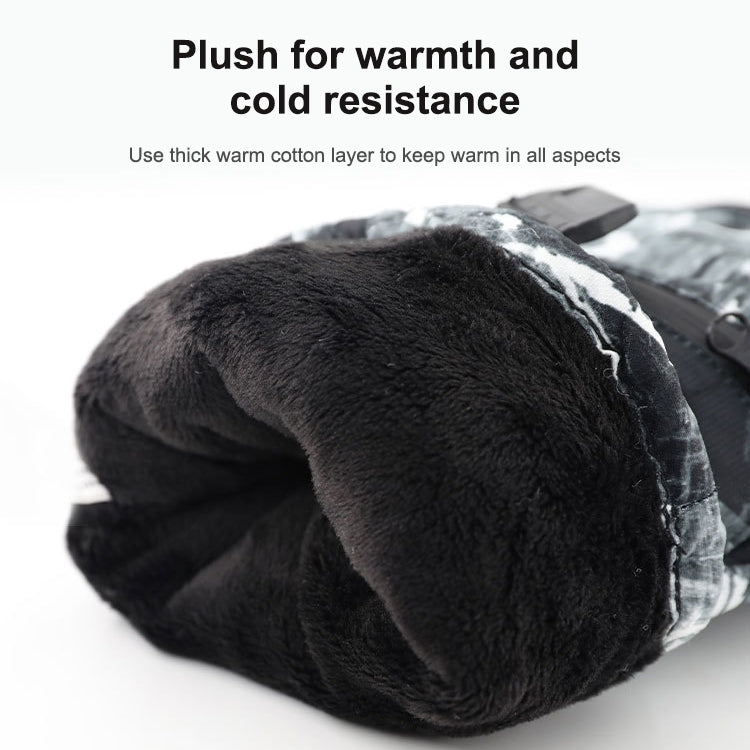 Winter Thermal Ski Gloves Outdoor Water-resistant Velvet Gloves Thickening Touch Screen Motorcycle Gloves, Size: M(Red)