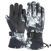Winter Thermal Ski Gloves Outdoor Water-resistant Velvet Gloves Thickening Touch Screen Motorcycle Gloves, Size: L(Black)