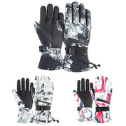 Winter Thermal Ski Gloves Outdoor Water-resistant Velvet Gloves Thickening Touch Screen Motorcycle Gloves, Size: L(Black)
