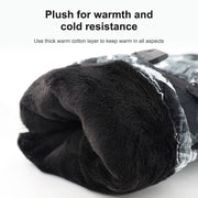 Winter Thermal Ski Gloves Outdoor Water-resistant Velvet Gloves Thickening Touch Screen Motorcycle Gloves, Size: L(Black)