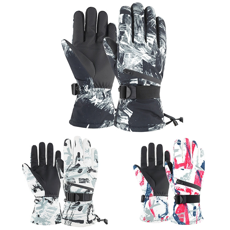 Winter Thermal Ski Gloves Outdoor Water-resistant Velvet Gloves Thickening Touch Screen Motorcycle Gloves, Size: XL(Red)