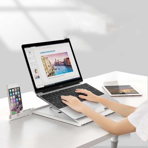 Multifunctional Folding Notebook Stand Monitor Increase Rack, Colour: Tripod (White)
