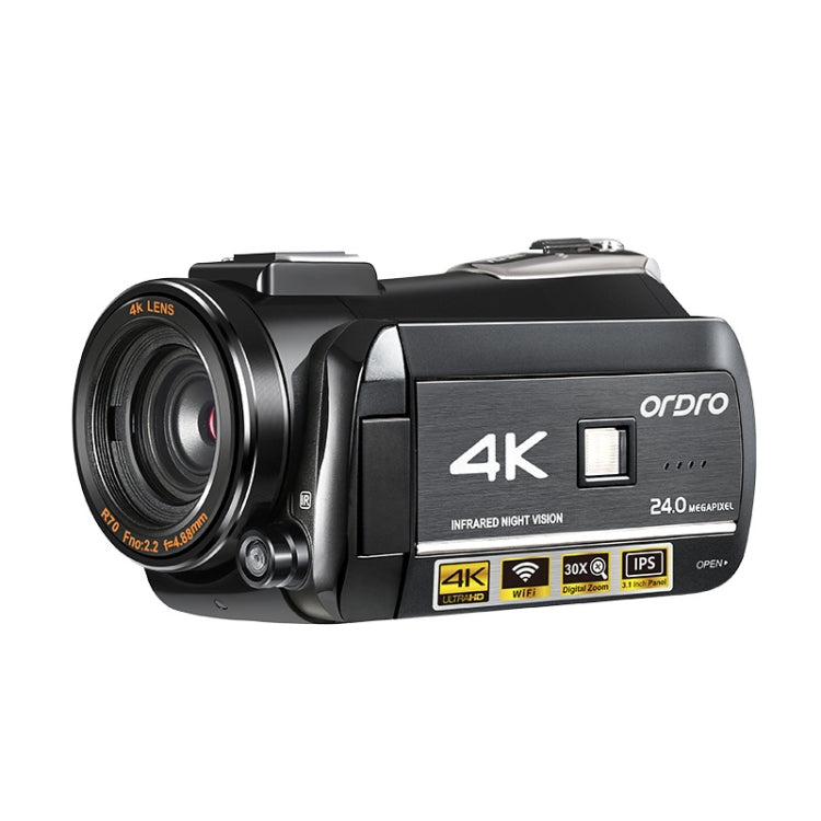 ORDRO AC3 3.1 inch IPS Screen 4K Full HD 13MP Night Vision WiFi Live Camcorder DV Digital Camera, Style:Standard(Black) - free shipping - PMC Jewellery - Order now!