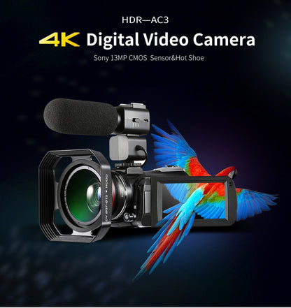 ORDRO AC3 3.1 inch IPS Screen 4K Full HD 13MP Night Vision WiFi Live Camcorder DV Digital Camera, Style:Standard(Black) - free shipping - PMC Jewellery - Order now!