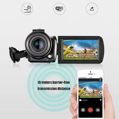 ORDRO AC5 4K HD Night Vision WiFi 12X Optical Zoom Digital Video DV Camera Camcorder, Style:Standard(Black) - free shipping - PMC Jewellery - Order now!