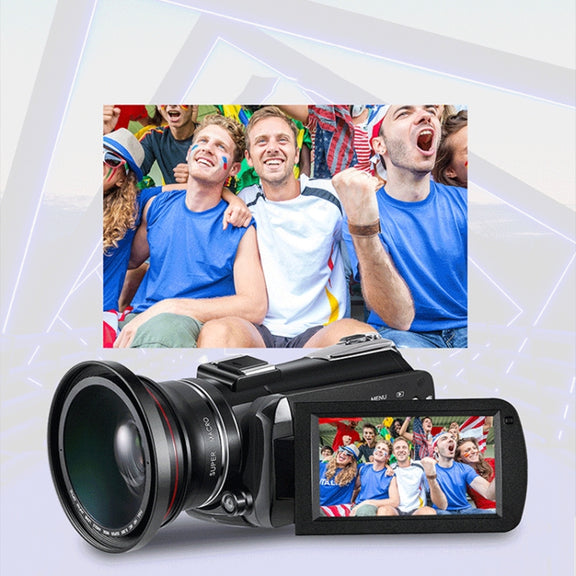 ORDRO AC5 4K HD Night Vision WiFi 12X Optical Zoom Digital Video DV Camera Camcorder, Style:Standard + Microphone + Handheld Stand(Black)