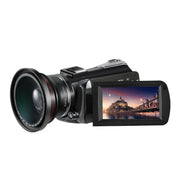 ORDRO AC5 4K HD Night Vision WiFi 12X Optical Zoom Digital Video DV Camera Camcorder, Style:Standard + Microphone + Handheld Stand(Black)