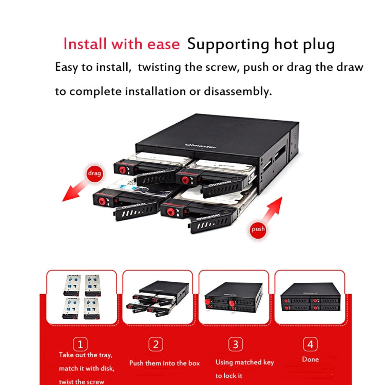 OImaster MR-6401 Four-Bay Chassis Built-In Optical Drive Hard Disk Box - free shipping - PMC Jewellery - Order now!