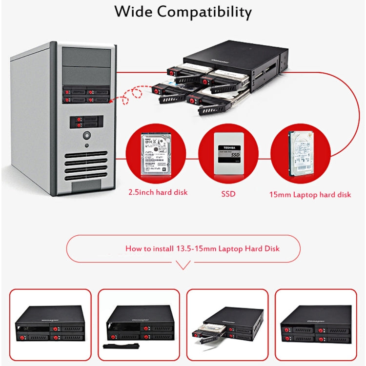 OImaster MR-6401 Four-Bay Chassis Built-In Optical Drive Hard Disk Box - free shipping - PMC Jewellery - Order now!