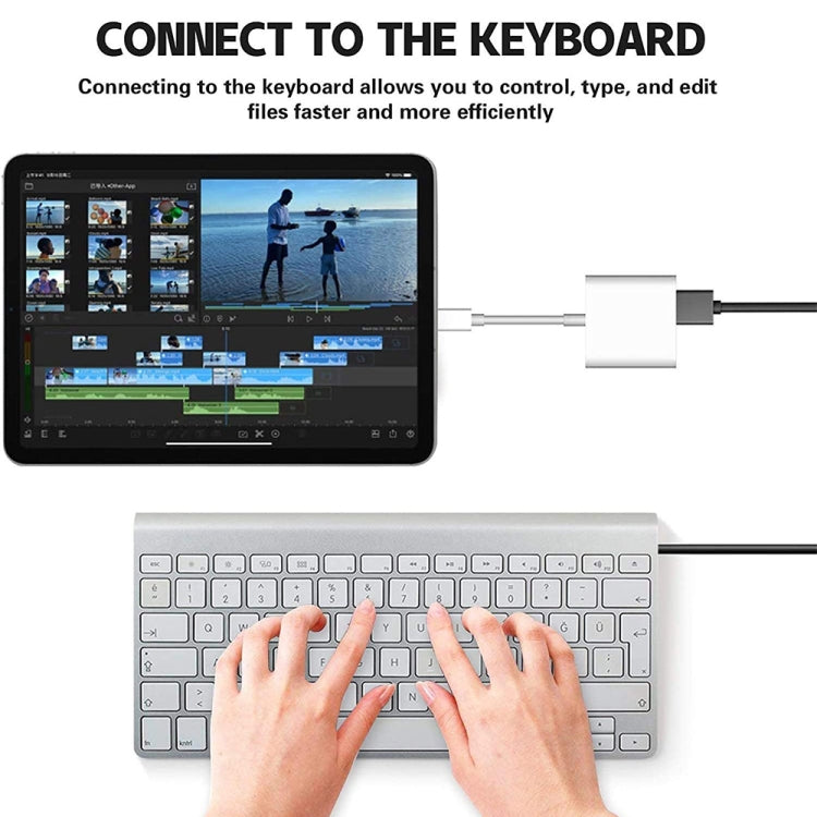 8 Pin To USB2.0+8 Pin Interface OTG Sdapter, Support IOS System(Upgrade) - Converter & Adapter by PMC Jewellery | Online Shopping South Africa | PMC Jewellery | Buy Now Pay Later Mobicred