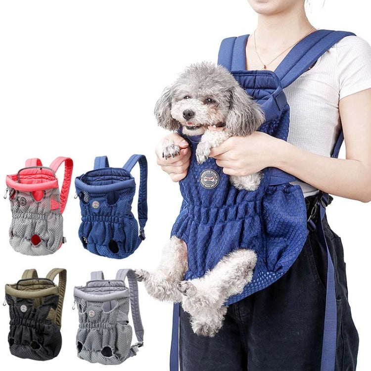 Doglemi Pet Outing Backpack Dog Shoulder Chest Bag Breathable Mesh Dog Cat Bag, Size:L(Blue) - free shipping - PMC Jewellery - Order now!