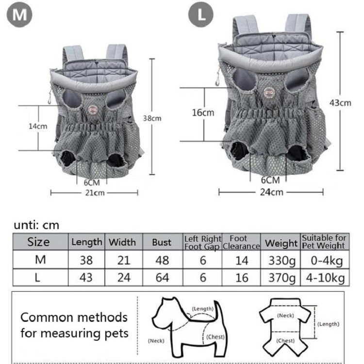 Doglemi Pet Outing Backpack Dog Shoulder Chest Bag Breathable Mesh Dog Cat Bag, Size:L(Blue) - free shipping - PMC Jewellery - Order now!