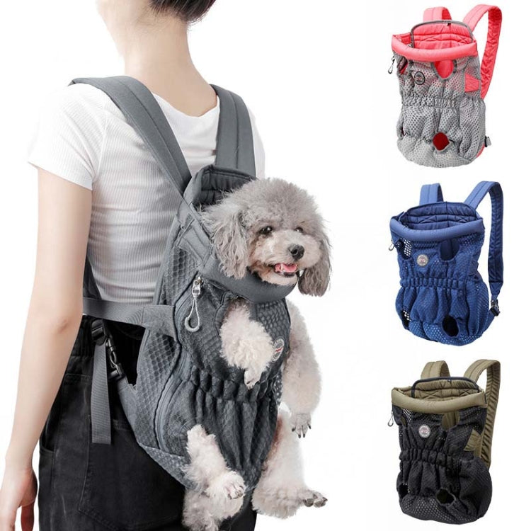 Doglemi Pet Outing Backpack Dog Shoulder Chest Bag Breathable Mesh Dog Cat Bag, Size:L(Blue) - free shipping - PMC Jewellery - Order now!