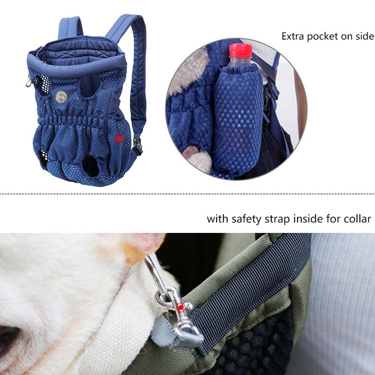 Doglemi Pet Outing Backpack Dog Shoulder Chest Bag Breathable Mesh Dog Cat Bag, Size:L(Blue) - free shipping - PMC Jewellery - Order now!