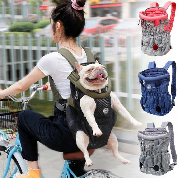 Doglemi Pet Outing Backpack Dog Shoulder Chest Bag Breathable Mesh Dog Cat Bag, Size:L(Blue) - free shipping - PMC Jewellery - Order now!