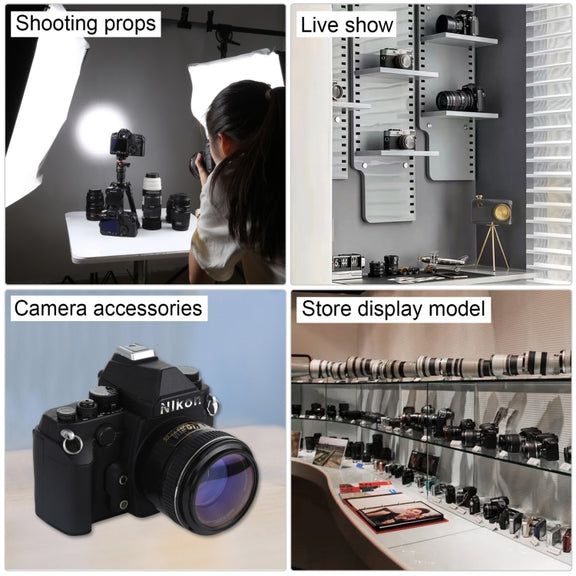 Non-Working Fake Dummy DSLR Camera Model DF Model Room Props Ornaments Display Photo Studio Camera Model Props, Color:Black(Without Hood)