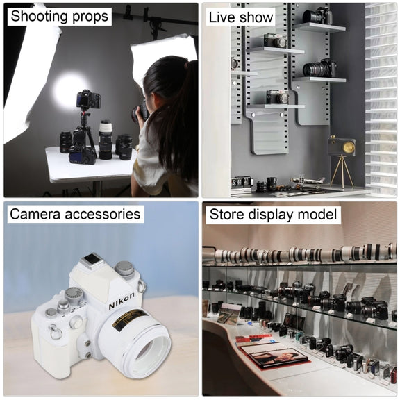 Non-Working Fake Dummy DSLR Camera Model DF Model Room Props Ornaments Display Photo Studio Camera Model Props, Color:White(Without Hood)