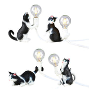 Cat Light Animal Table Lamp Mini Night Light, Power Plug:EU Plug(Holding Baby)