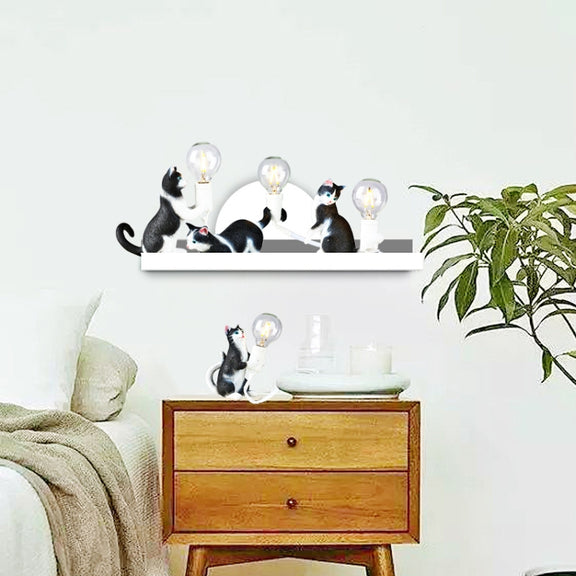 Cat Light Animal Table Lamp Mini Night Light, Power Plug:UK Plug(Holding Baby)