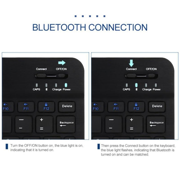 YS-001 7-8 inch Tablet Phones Universal Mini Wireless Bluetooth Keyboard, Style:Only Keyboard(White)