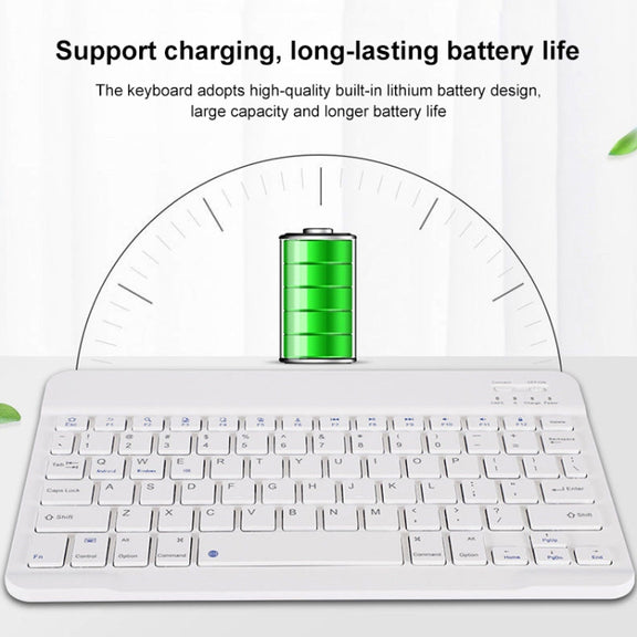 YS-001 7-8 inch Tablet Phones Universal Mini Wireless Bluetooth Keyboard, Style:Only Keyboard(White)