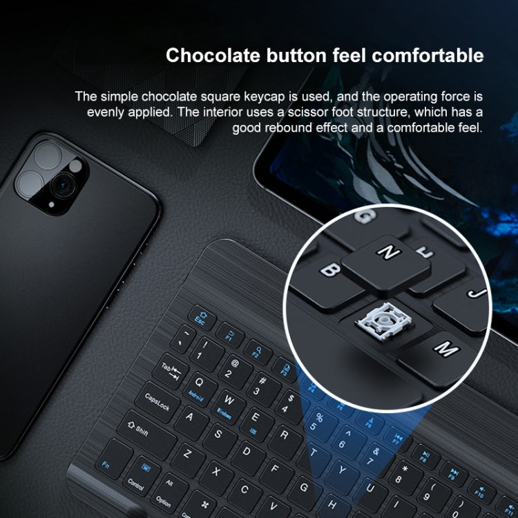 YS-001 7-8 inch Tablet Phones Universal Mini Wireless Bluetooth Keyboard, Style:Only Keyboard(White)