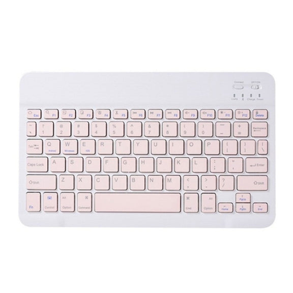 Universal Ultra-Thin Portable Bluetooth Keyboard For Tablet Phones, Size:7 inch(Pink Keyboard)