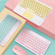 Universal Ultra-Thin Portable Bluetooth Keyboard For Tablet Phones, Size:7 inch(Green Keyboard)