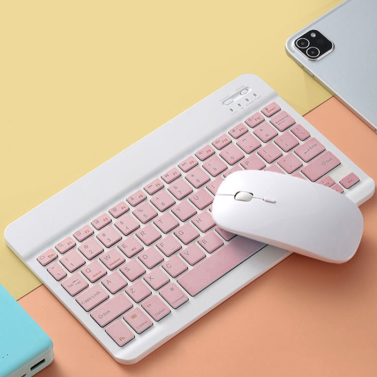 Universal Ultra-Thin Portable Bluetooth Keyboard and Mouse Set For Tablet Phones, Size:10 inch(Pink Keyboard + Pink Mouse) - Universal Keyboard by PMC TechLife | Online Shopping South Africa | PMC TechLife