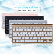 USB External Notebook Desktop Computer Universal Mini Wireless Keyboard Mouse, Style:Keyboard(Rose Gold)