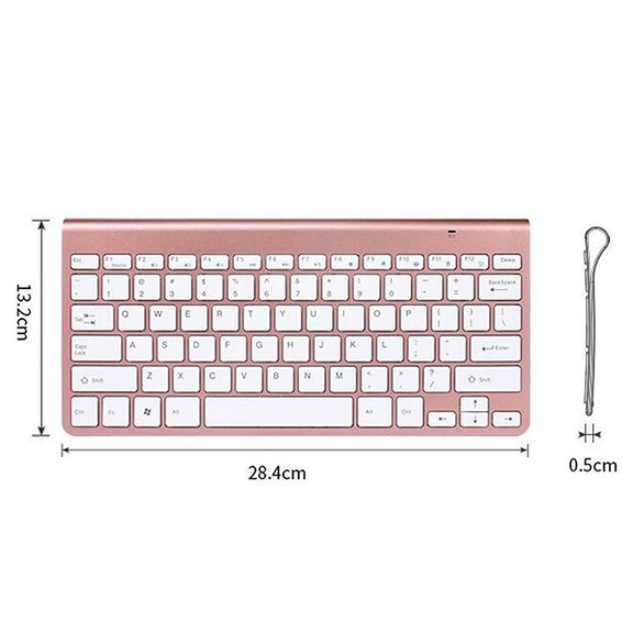 USB External Notebook Desktop Computer Universal Mini Wireless Keyboard Mouse, Style:Keyboard(Rose Gold)
