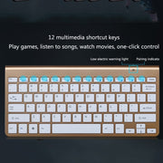 USB External Notebook Desktop Computer Universal Mini Wireless Keyboard Mouse, Style:Keyboard and Mouse Set(Tyrant Gold)