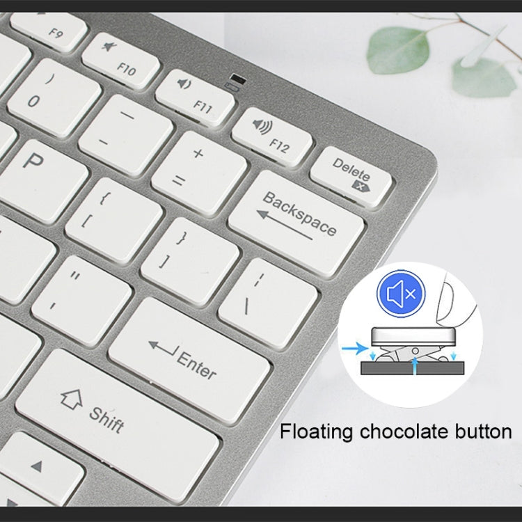 X5 Ultra-thin Mini Wireless Bluetooth Keyboard, Support Win / Android / IOS System(Silver) - Universal Keyboard by PMC TechLife | Online Shopping South Africa | PMC TechLife