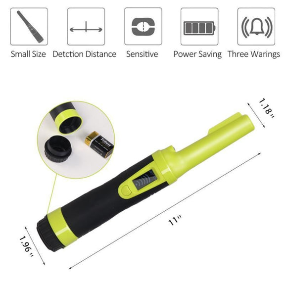 HS-10 Handheld Water-resistant Metal Detector LCD Display Metal Positioning Rod(Fluorescent Green)