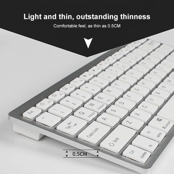 X5 Ultra-Thin Mini Wireless Keyboard + Wireless Mouse Set, Support Win / Android / IOS System(Silver)