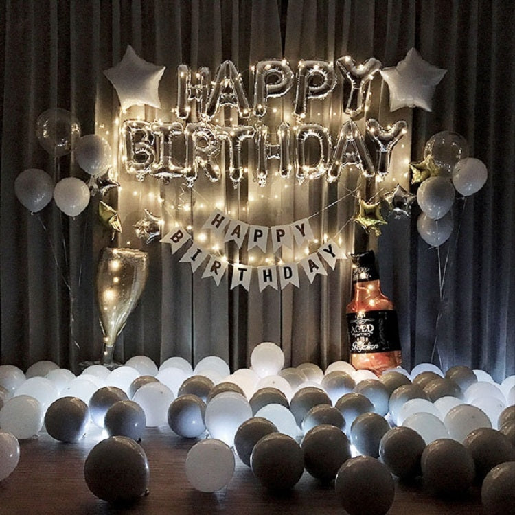 Birthday Party Layout Letter Aluminum Film Balloon Decoration Set(Style Two)