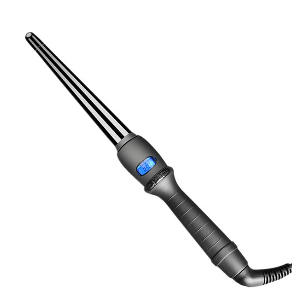 LCD Conical Curling Iron Single Tube Ceramic Glaze Pear Flower Cone, Size:25mm EU