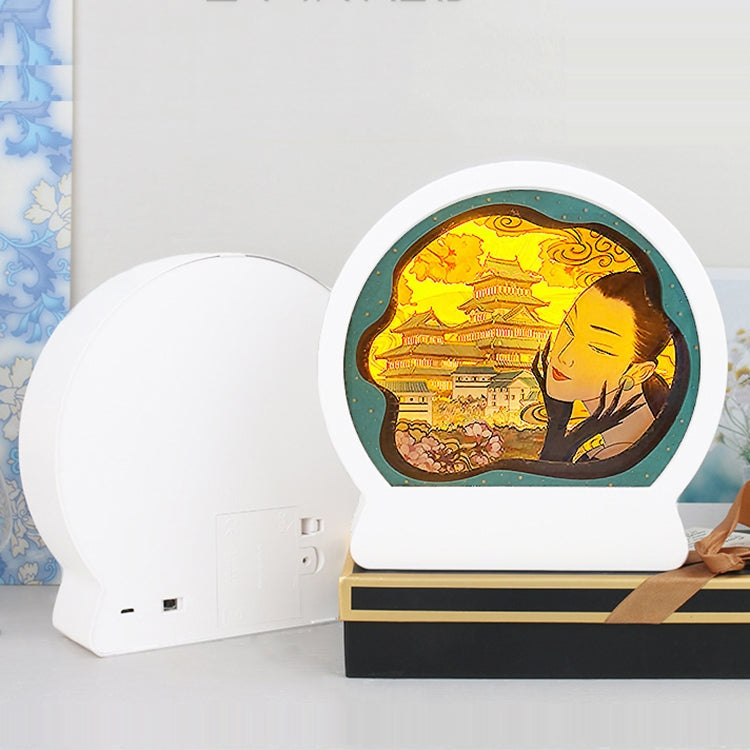 Chinese Style Paper Carving Lamp Night Light 3D Personalized Gift Decoration, Light Color:Warm Light(White) - Holiday Lights by PMc TechLife | Online Shopping South Africa | PMc TechLife | Buy Now Pay Later Mobicred