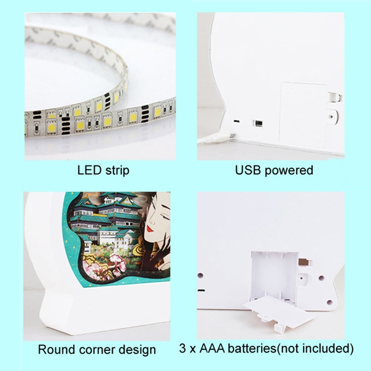 Chinese Style Paper Carving Lamp Night Light 3D Personalized Gift Decoration, Light Color:Warm Light(White) - Holiday Lights by PMc TechLife | Online Shopping South Africa | PMc TechLife | Buy Now Pay Later Mobicred