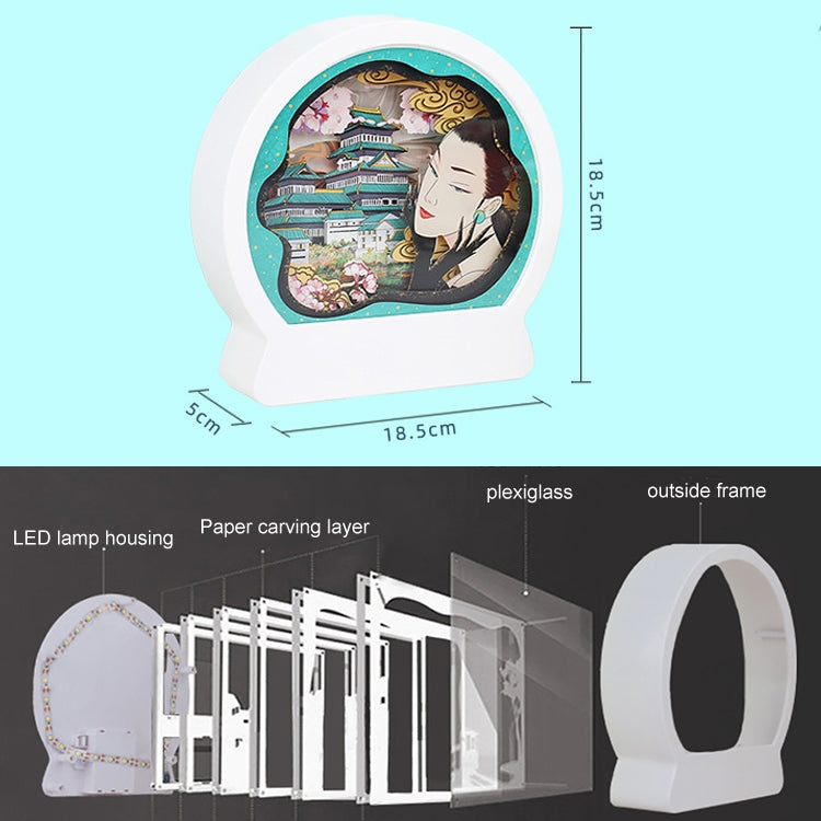 Chinese Style Paper Carving Lamp Night Light 3D Personalized Gift Decoration, Light Color:Warm Light(White) - Holiday Lights by PMc TechLife | Online Shopping South Africa | PMc TechLife | Buy Now Pay Later Mobicred