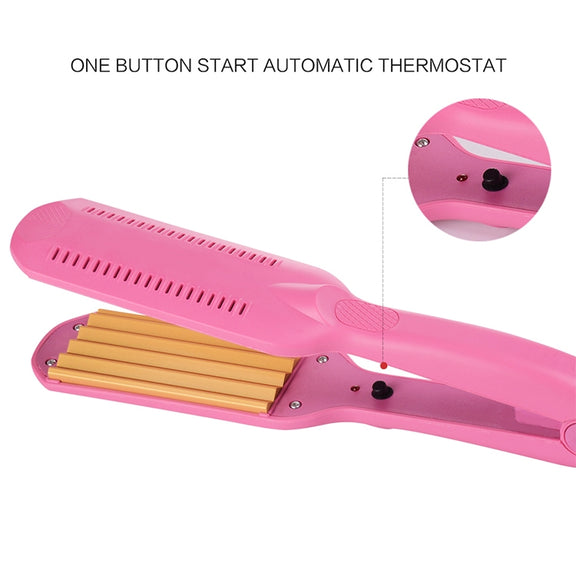 220V Professional Ceramic Corrugated Curling Iron(Blue)