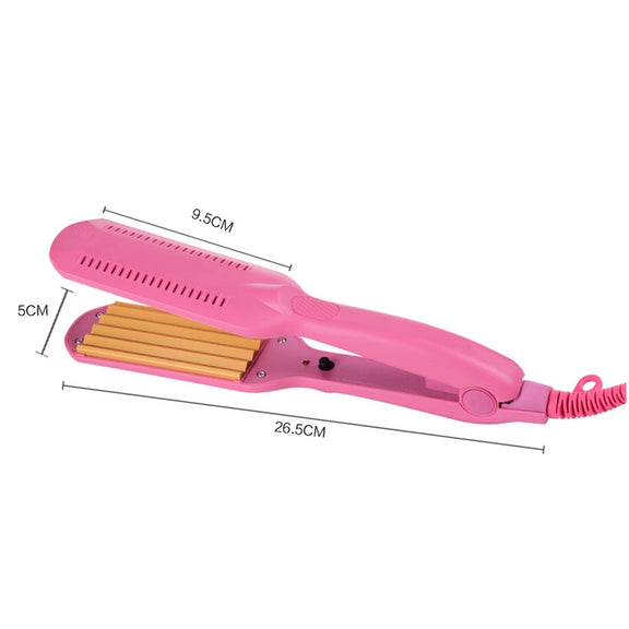 220V Professional Ceramic Corrugated Curling Iron(Red)