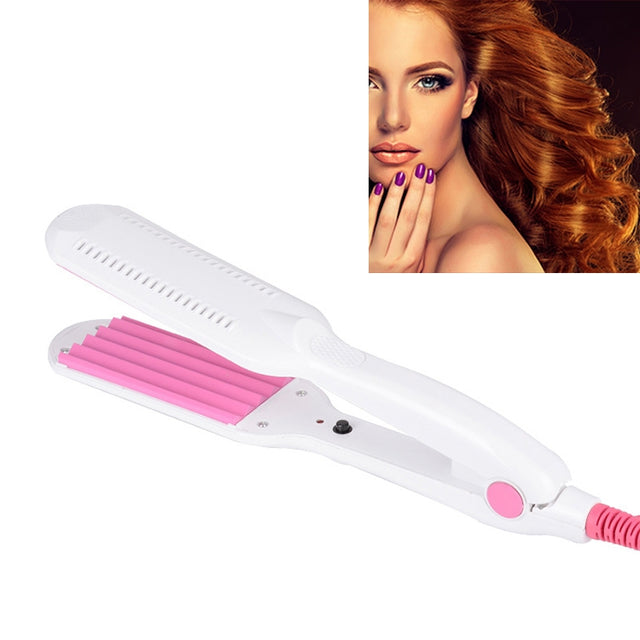 220V Professional Ceramic Corrugated Curling Iron(White)