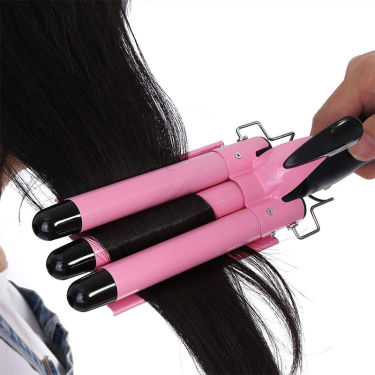 20-32m Automatic Ceramic Perm Splint Hair Curler 3 Barrels Big Wave Hair Curling Iron Tools, Size:32mm(Pink) - free shipping - PMC TechLife - Order now!