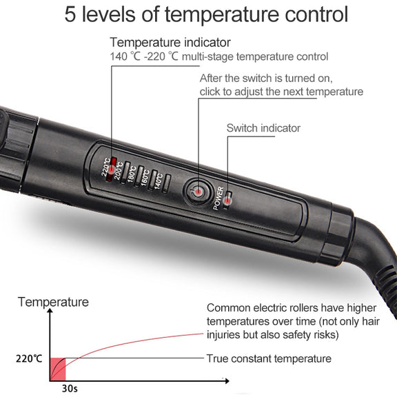 Nano Titanium Hair Curler with LED Digital Temperature Display, Size: 32mm, US Plug