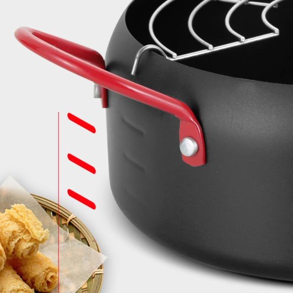 Tempura Hot Pot Household Fryer Pot Non-Stick Pan With Filter Holder, Specification:20cm without Clip