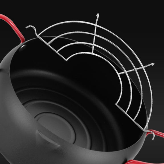 Tempura Hot Pot Household Fryer Pot Non-Stick Pan With Filter Holder, Specification:20cm without Clip