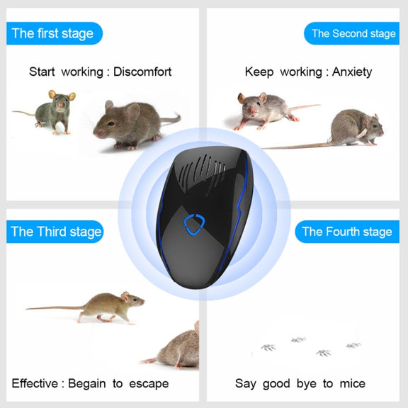 DC-9015 Household Energy-saving Multi-function Variable Frequency Ultrasonic Electronic Mouse and Mosquito Repellent, Style:UK Plug(White)