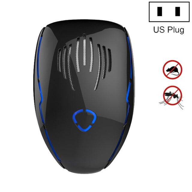 DC-9015 Household Energy-saving Multi-function Variable Frequency Ultrasonic Electronic Mouse and Mosquito Repellent, Style:US Plug(Black)