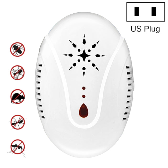 DC-9007 Ultrasonic Mosquito Repellent Portable Insect Repellent, Style:US Plug(White)